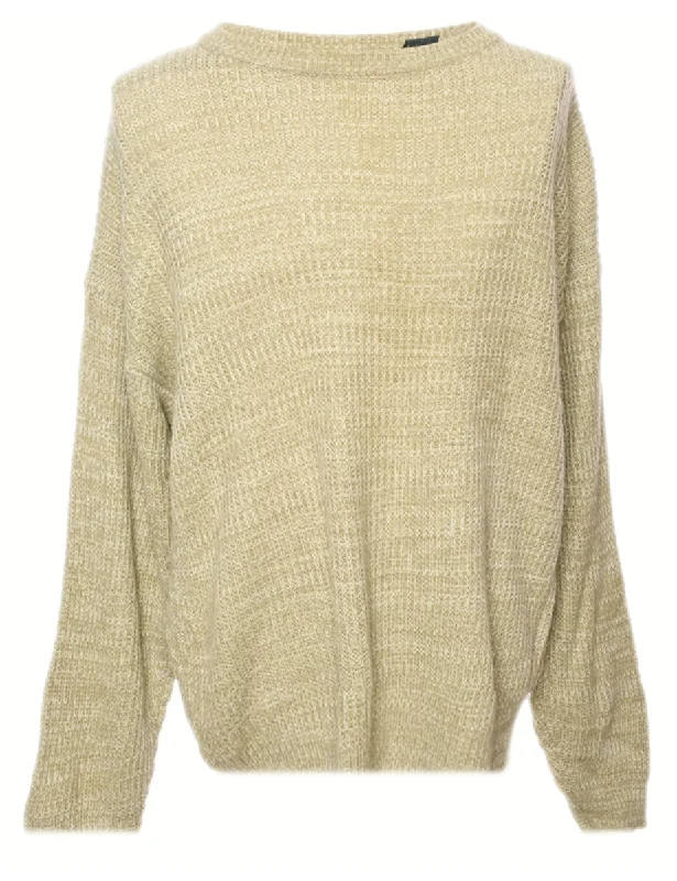 Light Brown Fine Knit Jumper - L