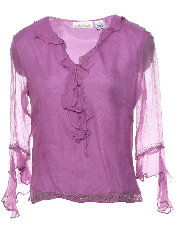 Lilac Silk Top - S