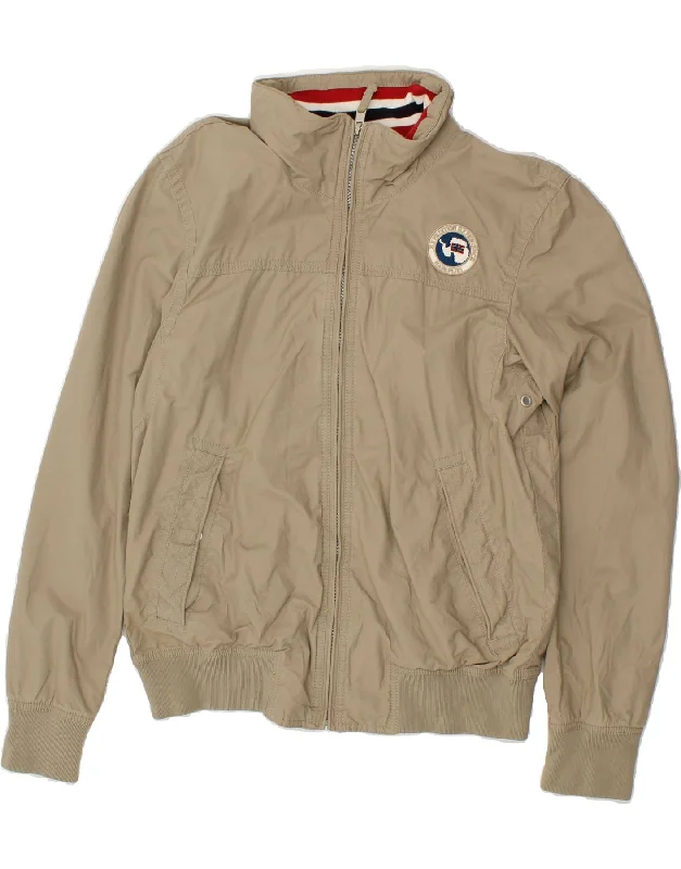 NAPAPIJRI Womens Bomber Jacket UK 16 Large Beige Polyester