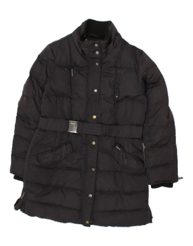 PEPE JEANS Womens Padded Coat UK 18 XL Black