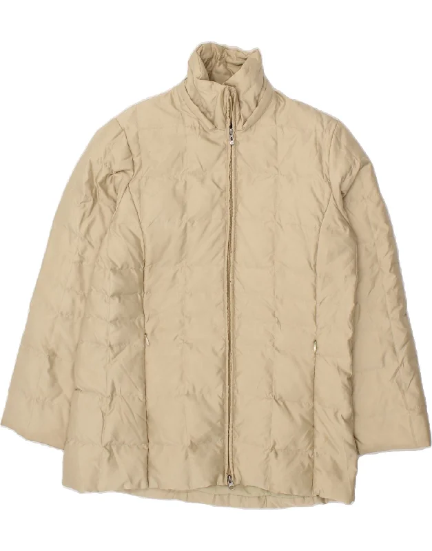 SERGIO TACCHINI Womens Padded Coat IT 46 Large Beige Polyamide