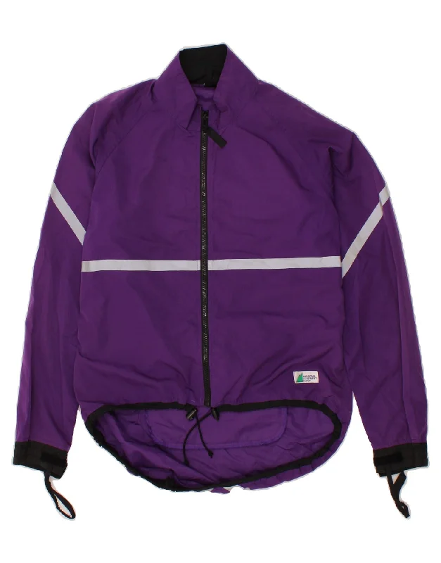 VINTAGE Womens Rain Jacket UK 18 XL Purple Colourblock Polyester