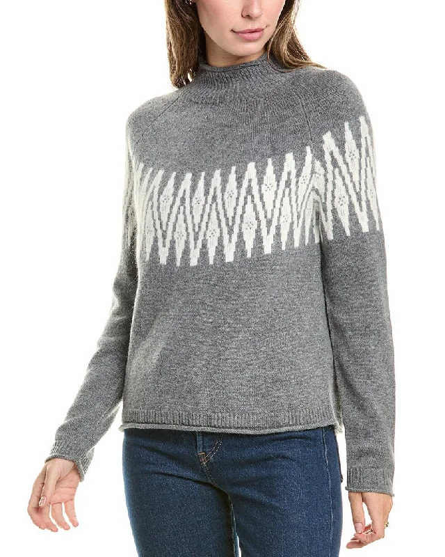 Hannah Rose Sunburst Fairisle Raglan Wool & Cashmere-Blend Sweater