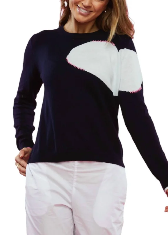 Kelly Heart Sweater In Navy