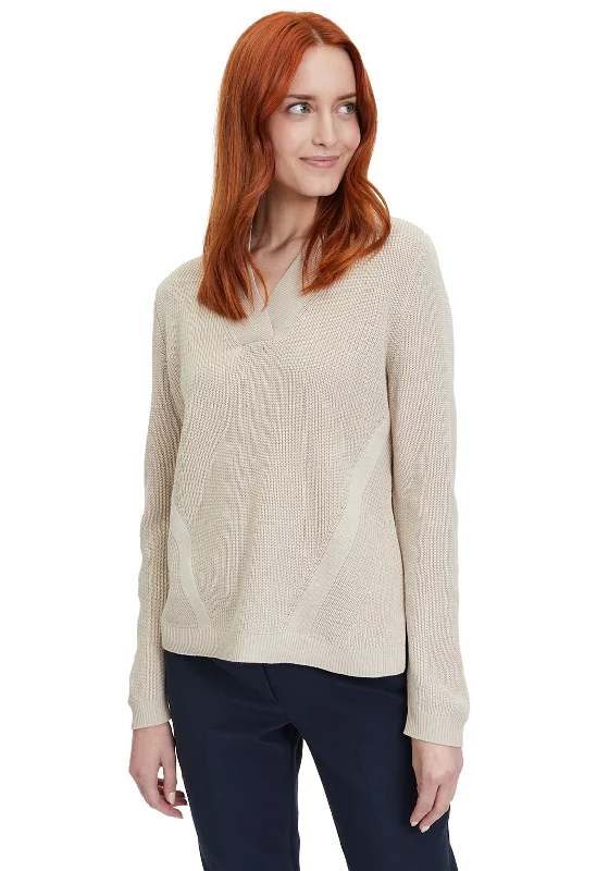 Betty Barclay V-Neckline Knit Jumper, Stone