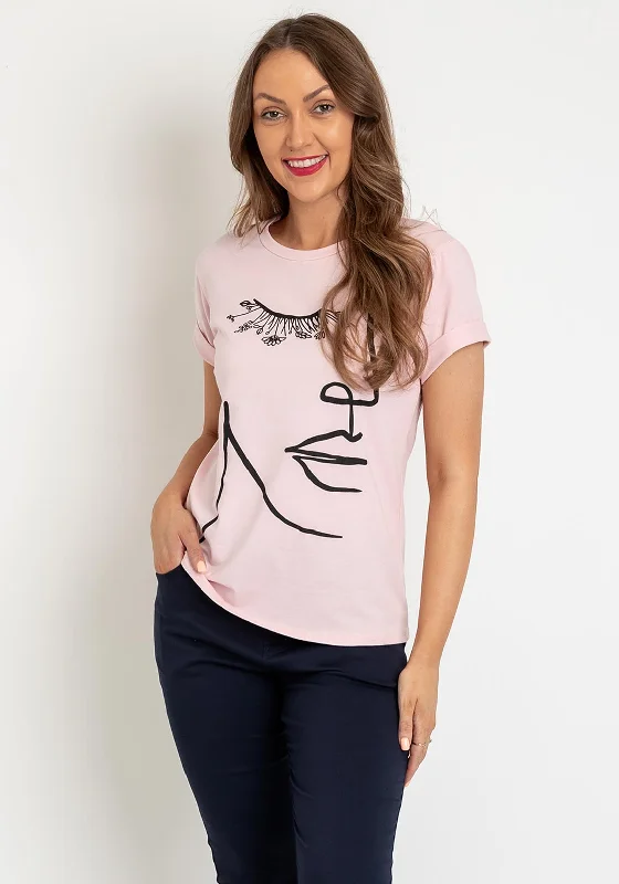 The Serafina Collection One Size Print T-shirt, Blush Pink