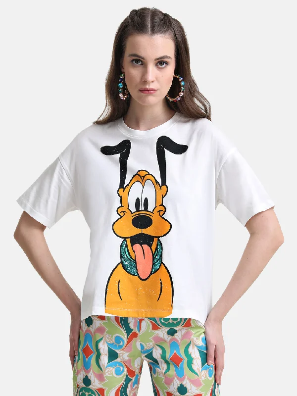 Pluto Printed Graphic T-Shirt With Sequin