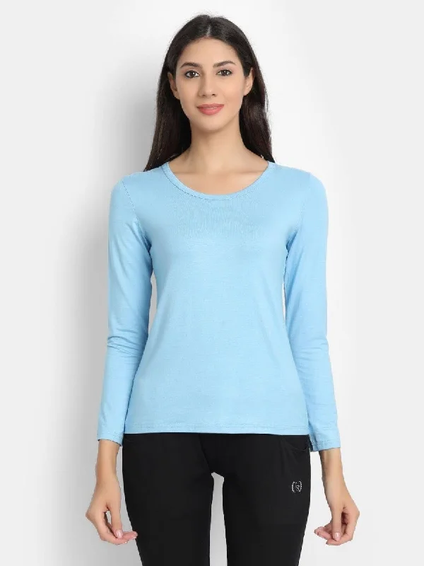 Bamboo Fabric Sea Blue T-Shirt for Women