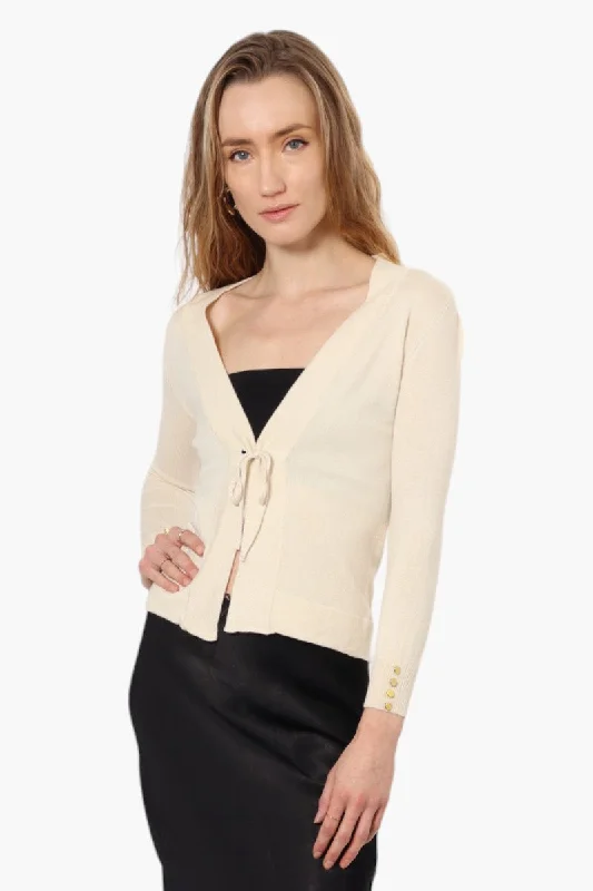 International INC Company Front Tie Shrug Cardigan - Cream