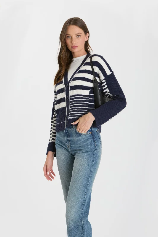 MULTI STRIPE BUTTON DOWN KNIT CARDIGAN