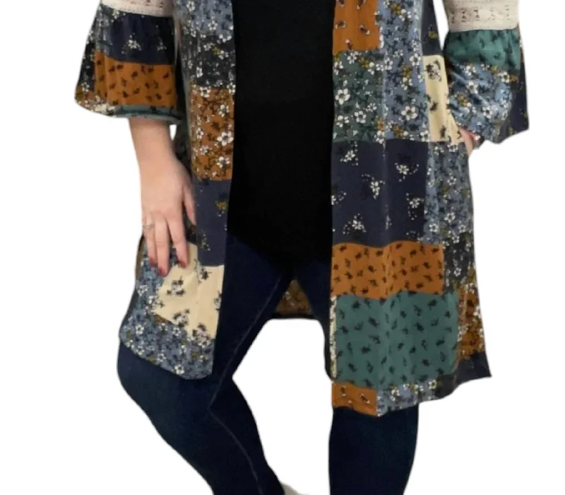 Patchwork Cardigan In Multi Color