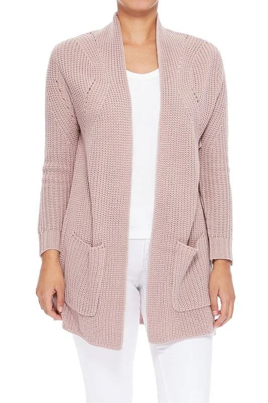 Stylish Drape Jacket with Two Pockets Sweater Cardigan HK8189 (S/M-M/L)