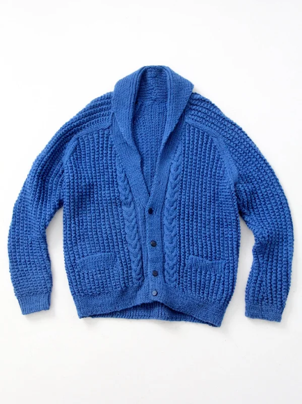 vintage hand-knit cardigan sweater