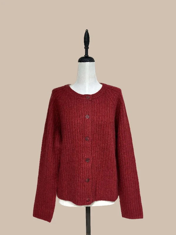 Zaha Yak Cardigan - Dark Red