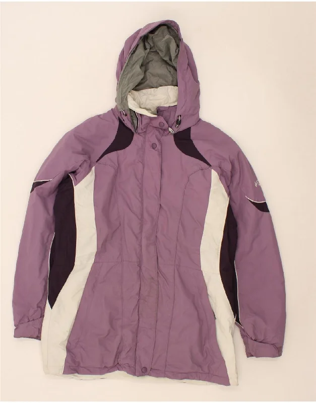 COLUMBIA Womens Hooded Windbreaker Jacket UK 16 Large Purple Colourblock