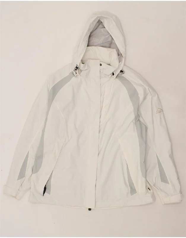 MCKINLEY Womens Hooded Rain Jacket UK 18 XL White Colourblock Polyamide