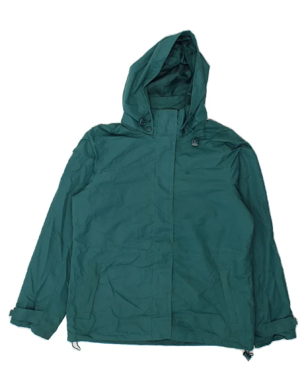 MOUNTAIN WAREHOUSE Womens Hooded Rain Jacket UK 14 Large Green Polyester