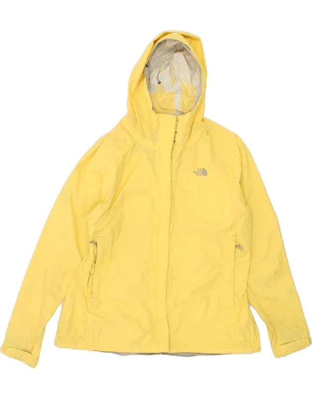 THE NORTH FACE Womens Hooded Rain Jacket UK 18 XL Yellow Nylon