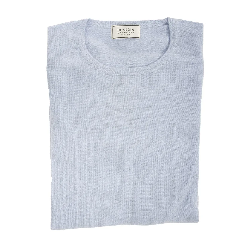 100% Cashmere Ladies Crew Neck Jumper Rivera Blue