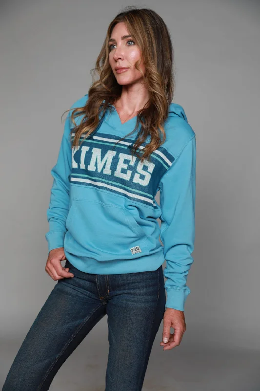 Kimes Ranch Womens North Star Hoodie Light Turquoise Cotton Blend L/S