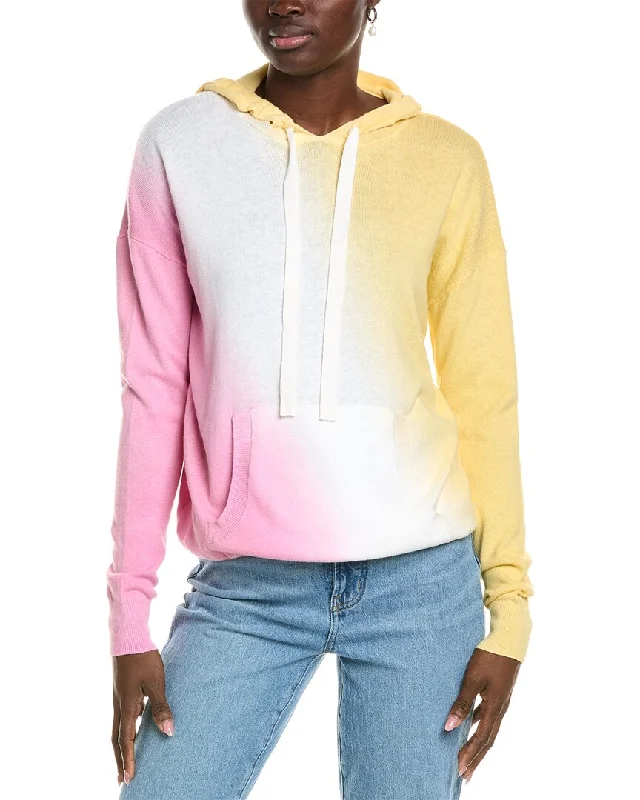 27 Miles Malibu womens  Diagonal Dip-Dye Cashmere-Blend Hoodie, s, Pink