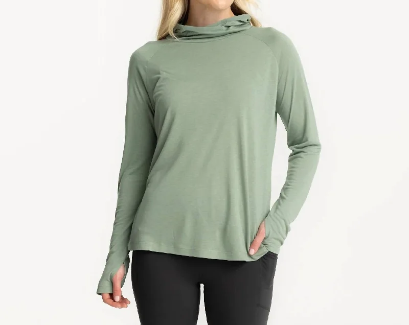 Bamboo Lightweight Hoodie Ii In Palm Green