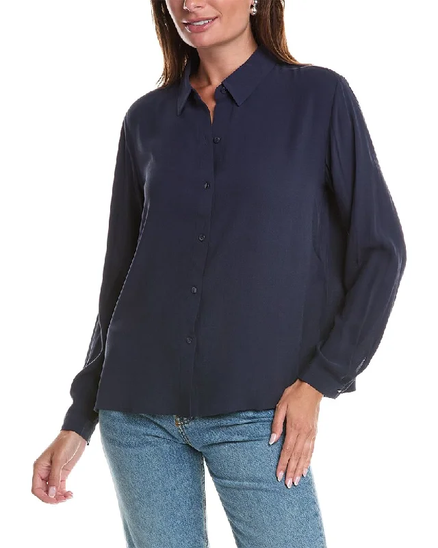 Eileen Fisher Classic Collar Silk Shirt