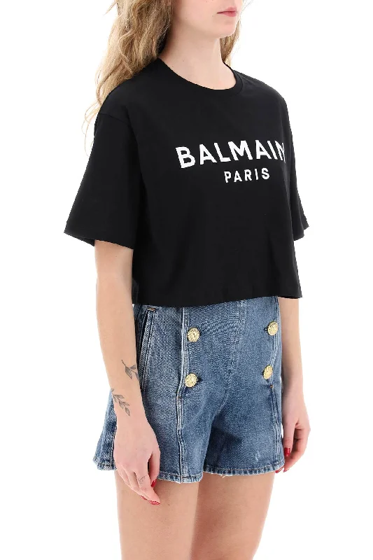 Balmain Logo Print Boxy T-Shirt