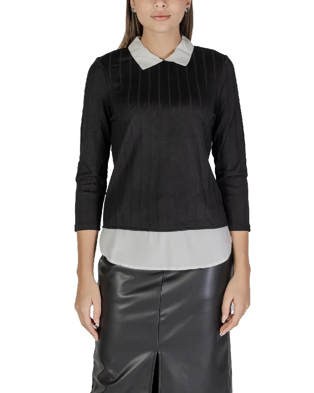 Jacqueline De Yong Long Sleeve Round Neck Viscose Shirt