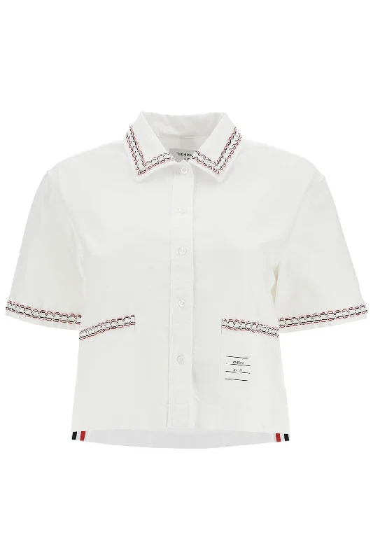 Thom Browne Women's Cropped Oxford Shirt For Women