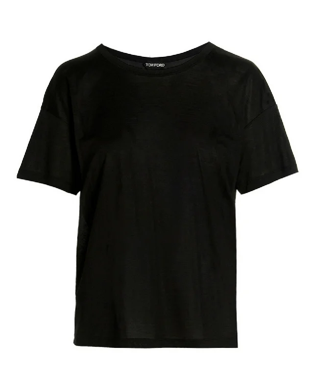 Tom Ford Womens Silk T-Shirt In Black