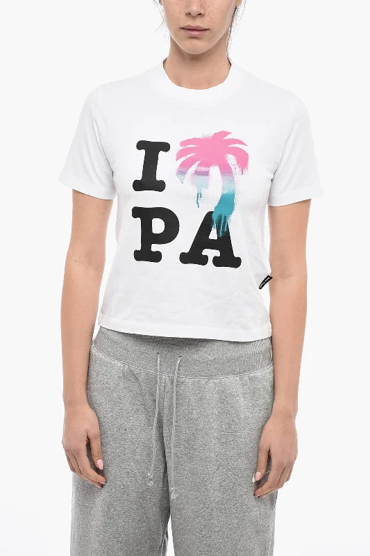 Palm Angels Cropped I LOVE PA Printed T-shirt S Standard size