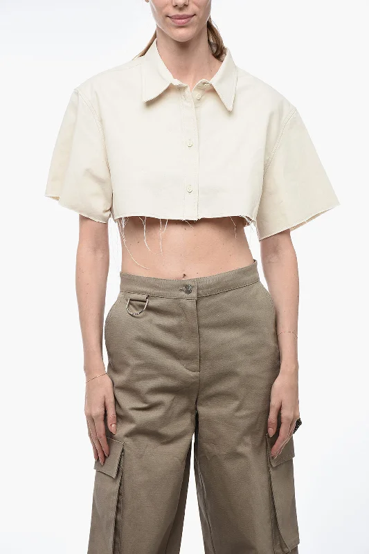 Heron Preston EXRAY Cropped Fit Shirt with Raw-cut Edges M Standard size